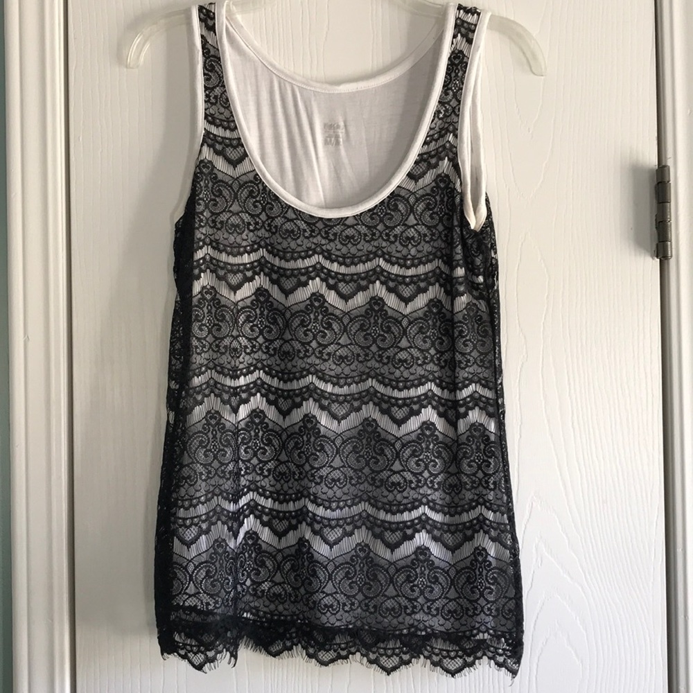 Top with Lace Overlay